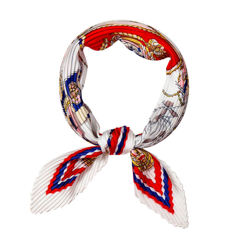 TSE RED HORSES PLEATED SCARF